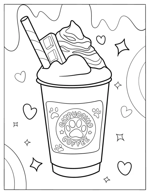 Vedle realistického frappé Starbucks leží tabulka čokolády a skořicová tyčinka.
