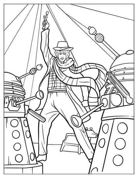 Doctor Who Coloring Page Boogie Nights On Skaro