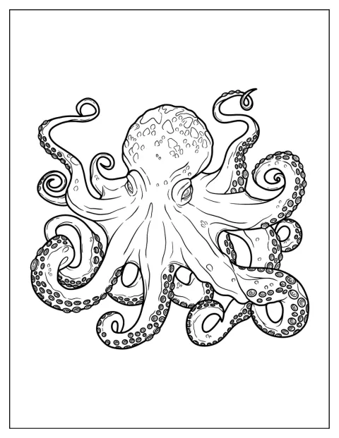 East Pacific Red Octopus Coloring Page