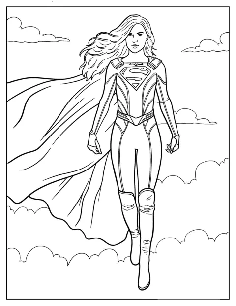 Melissa Benoist Supergirl jelmezében, hősies pózban látható.