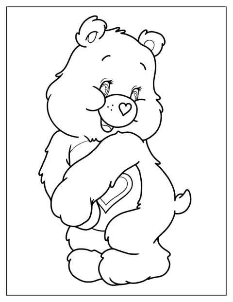 Tenderheart Bear seisoo kuvassa yksinkertaisena ääriviivana.