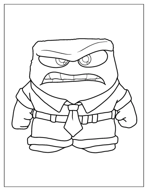 Anger uit Inside Out kijkt boos voor zich uit.