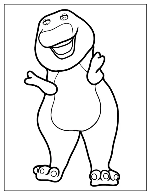 Barney egyszerű, könnyen felismerhető alakja látható.