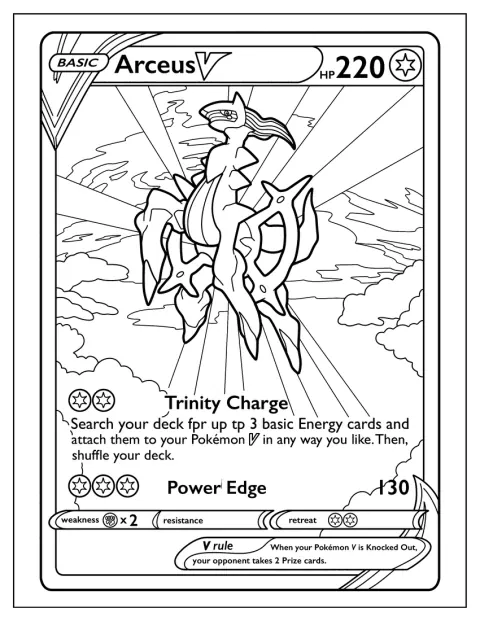 Auf seiner Pokémon-Karte entfesselt Arceus Trinity Charge.
