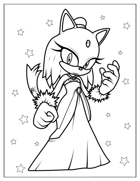 Blaze the Cat indossa un elegante abito.