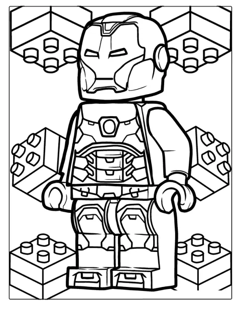 Una figura de LEGO representa a Iron Man con su característica armadura.
