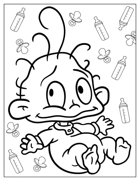 O bebé Dil Pickles aparece sentado, com uma expressão curiosa.