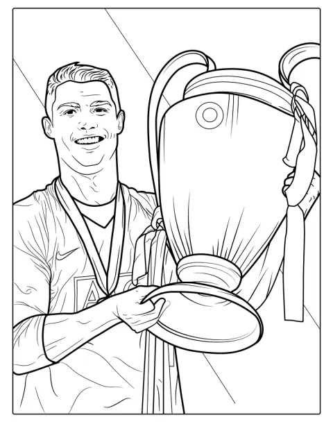 Ronaldo unosi trofeum po zwycięstwie.