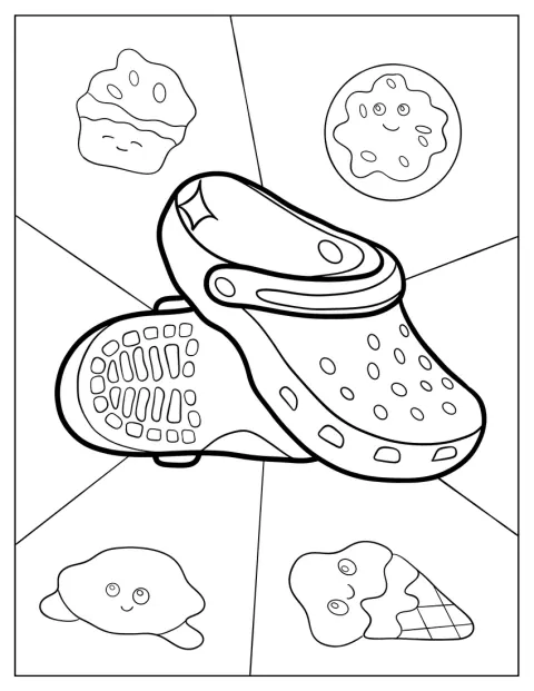 飾りのないシンプルなCrocsが一足並んでいます。