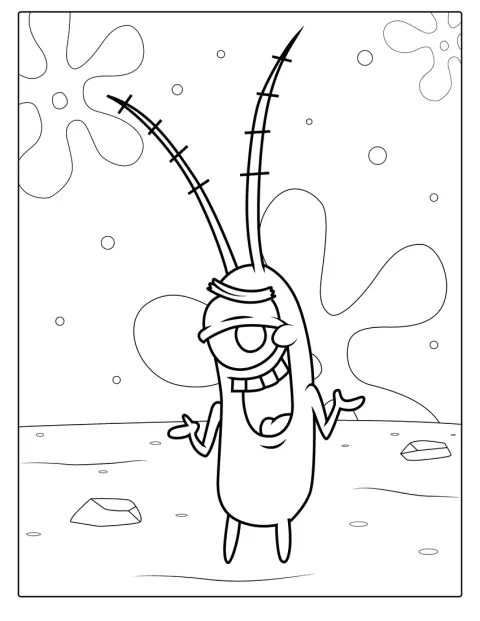 Plankton From SpongeBob SquarePants To Color