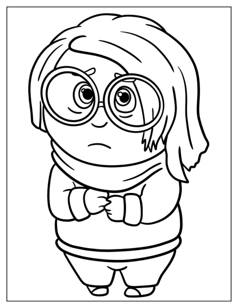 Tristesse, personnage de Vice-Versa, apparaît avec son expression mélancolique.