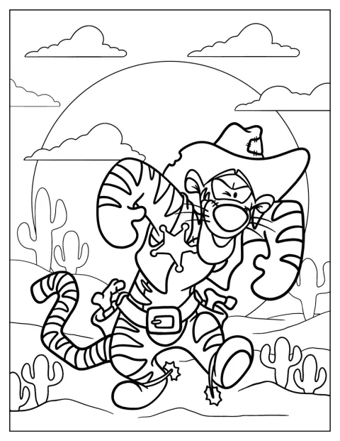 Vestido de vaquero, Tigger recorre el desierto.