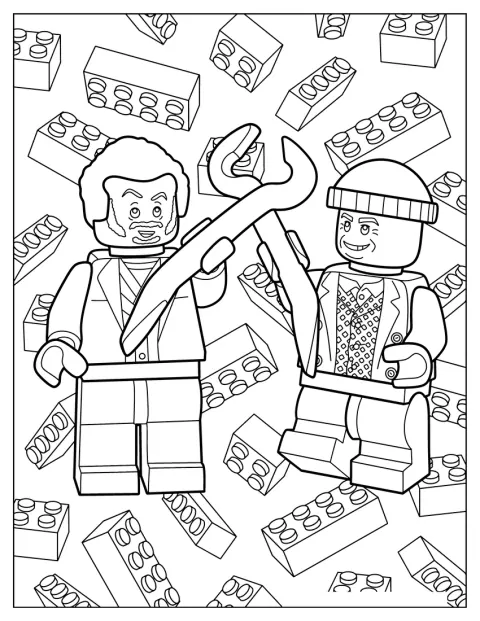 Marv och Harry syns som Legofigurer i en söt Ensam hemma-scen.