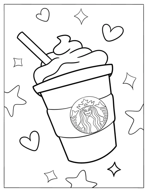 Jednoduché frappé Starbucks je připravené s brčkem.