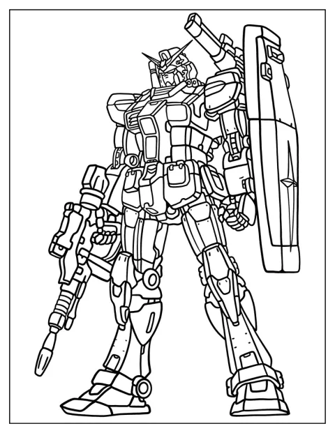 El Gundam RX 78 2 Origin aparece de cuerpo entero.