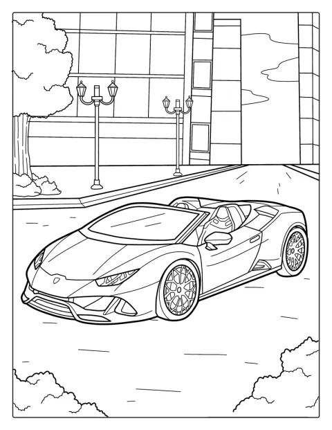 Avo-Lamborghini ajaa kaupungin kaduilla.