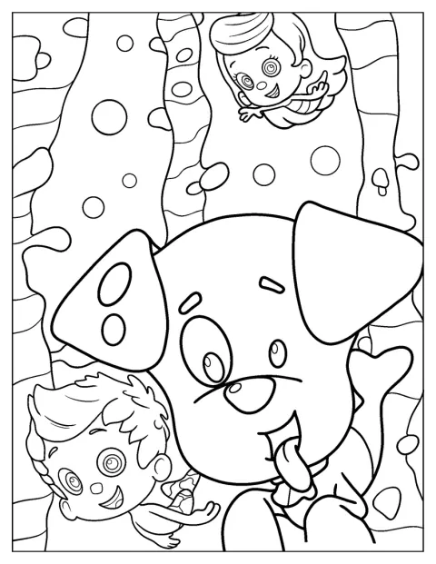 Bubble Puppy staat met Gil en Molly bij elkaar.