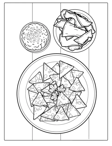 Une assiette de nachos mexicains est présentée en gros plan.