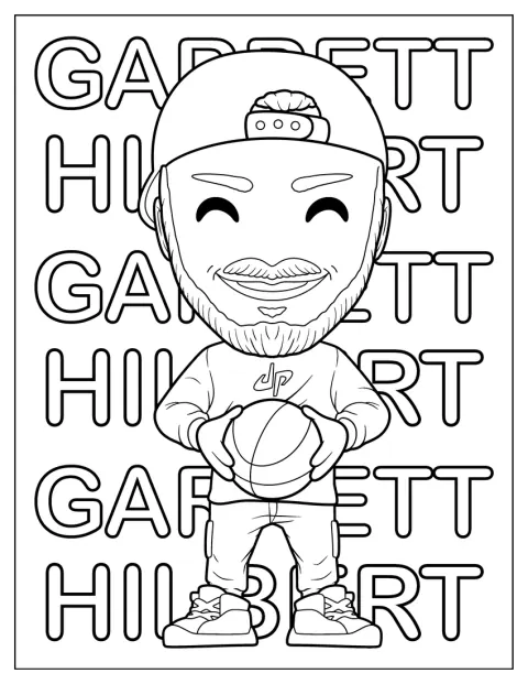 Garrett Hilbert uśmiecha się jako postać w stylu chibi.
