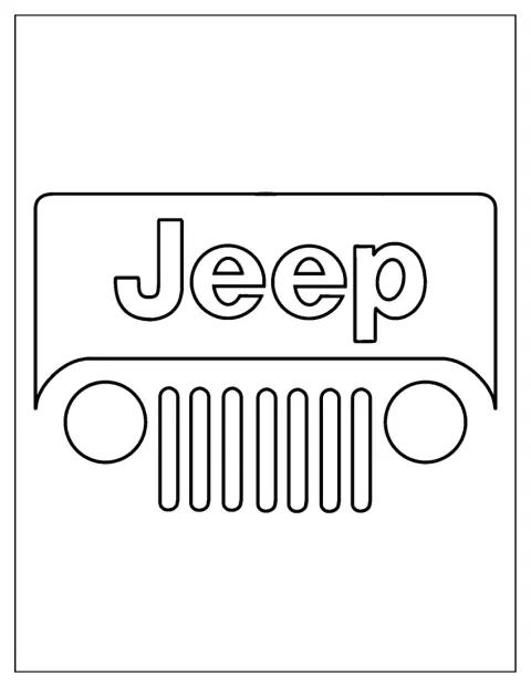 Jeep-logotypen syns tydligt mot en tom bakgrund.