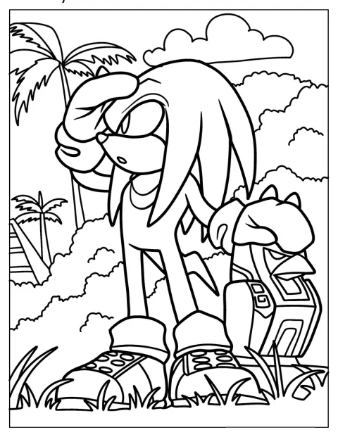 Knuckles está en el exterior del Templo Místico.