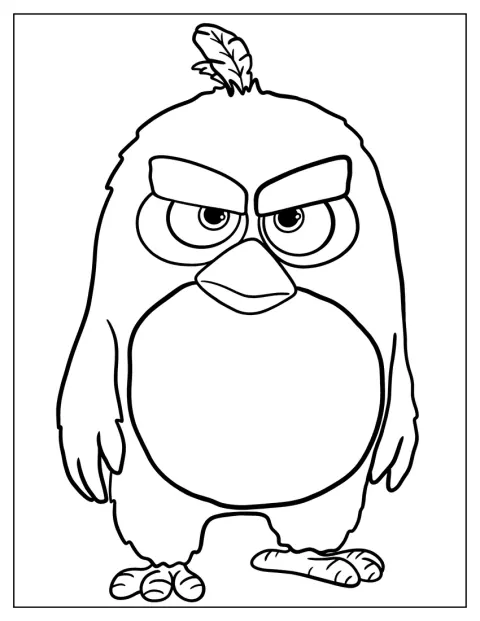 Den röda Angry Bird tittar rakt fram.