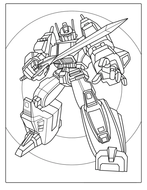 Megatron Transformer Coloring Page