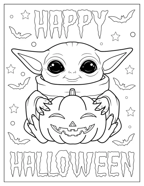ベビーヨーダがハロウィーンの装いで登場します。