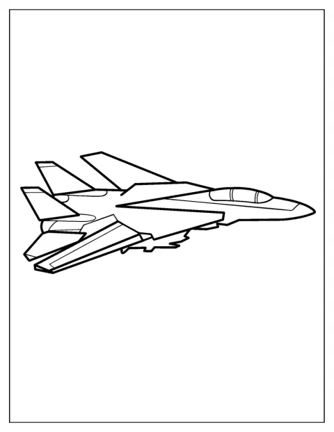 Un avion cu reacție este schițat printr-un contur simplu.