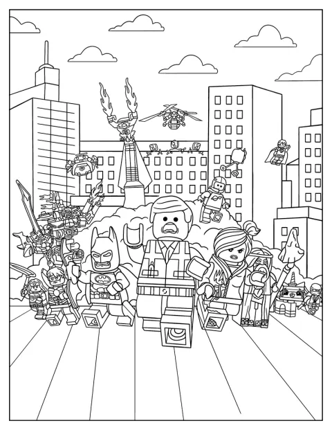 Figurer fra LEGO-filmen samles på en detaljeret plakat.