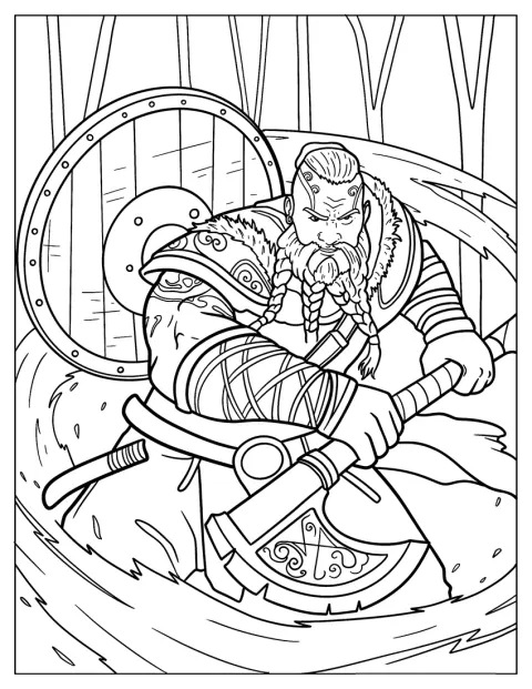 A félelmetes viking meglendíti fejszéjét.