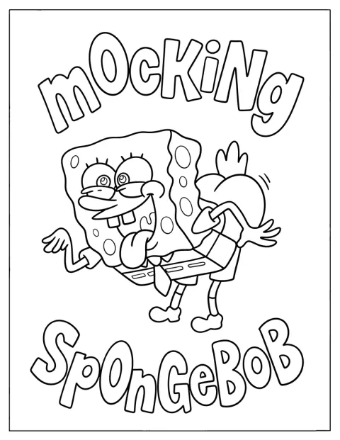 Bob Esponja pone una expresión burlona, como en el famoso meme.