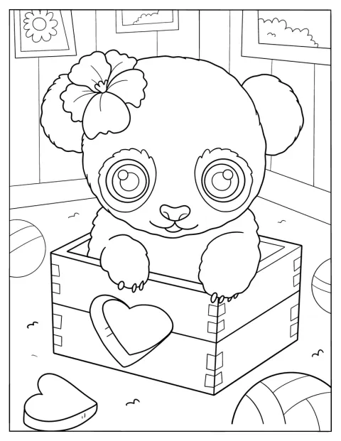Koala má za uchem zastrčenou květinu.