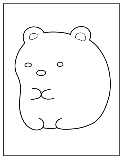 Shirokuma din Sumikko Gurashi stă liniștit.