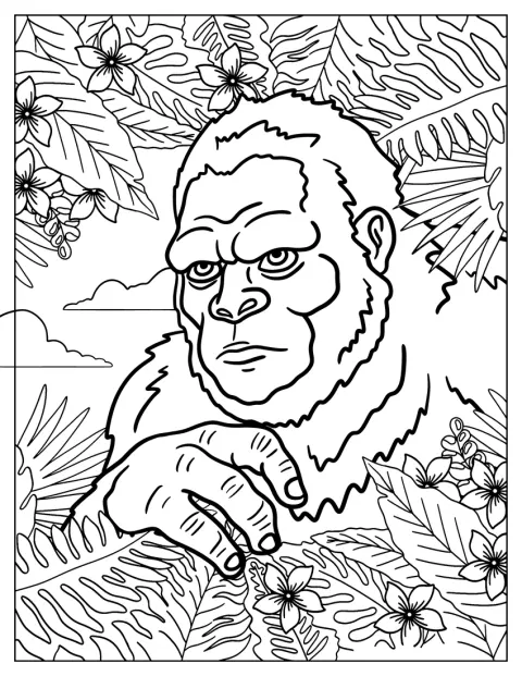 Gjennom blomster og blader titter en alvorlig Bigfoot fram.