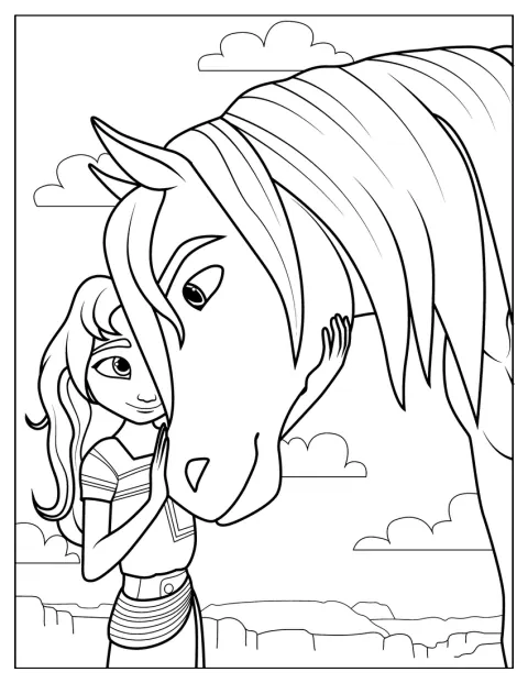 Lucky console Spirit, son cheval, en restant près de lui.