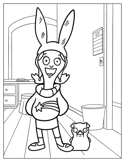 Louise Belcher appare in versione kawaii, con il suo immancabile cappello rosa.