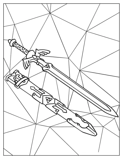 La espada maestra de Link aparece sola, con su característica empuñadura.