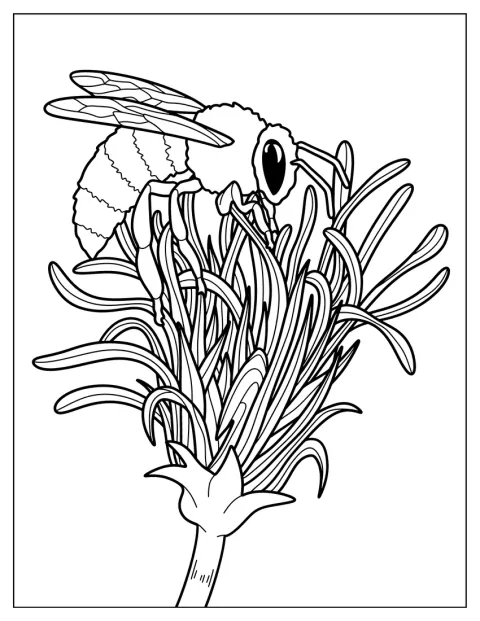 Una abeja recoge néctar de una flor.