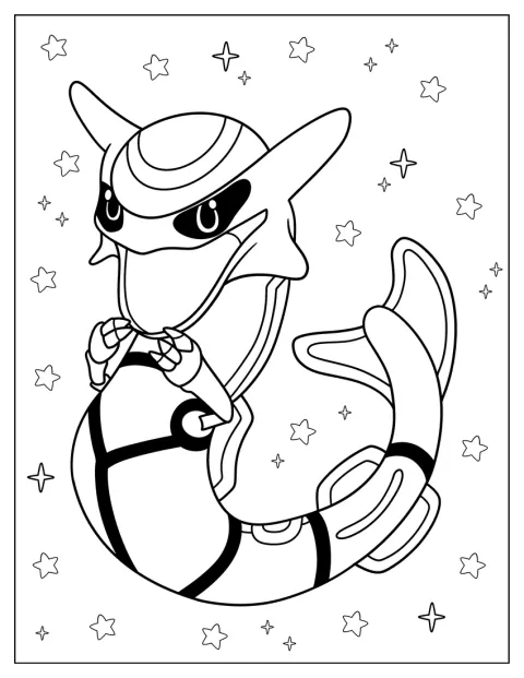Kawaii-tyylinen Rayquaza poseeraa suloisesti.