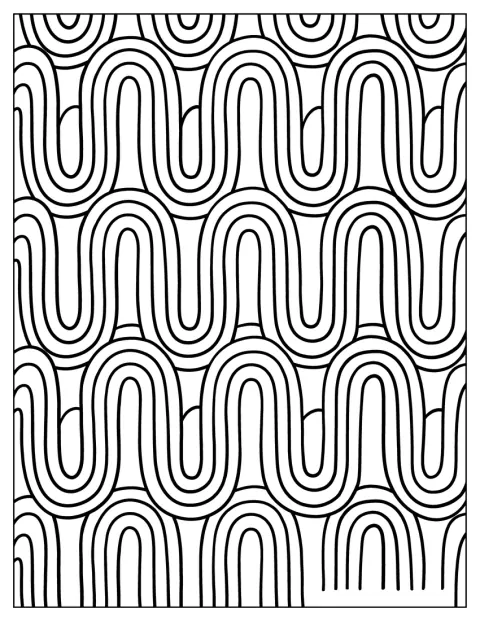 Formas curvas se repiten en un diseño sencillo y decorativo.