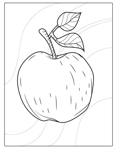 Granny Smith Apple Coloring Page For Kids