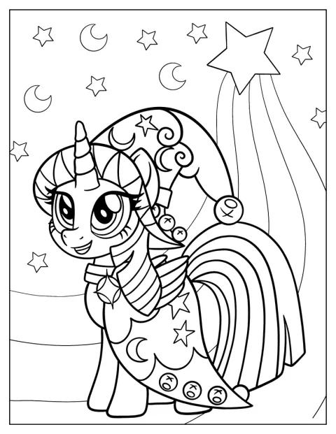 Twilight Sparkle trägt ein Hexenkostüm.
