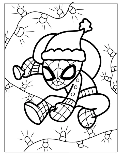 Spider-Man syns i en julig scen.
