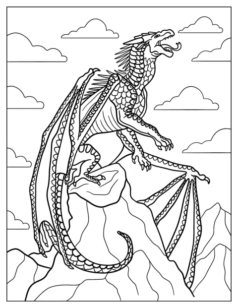 Dragonul Starflight răcnește, cu aripile întinse.