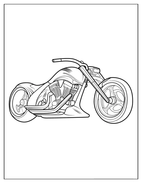 Virtaviivainen Harley Davidson -moottoripyörä seisoo yksin kuvassa.