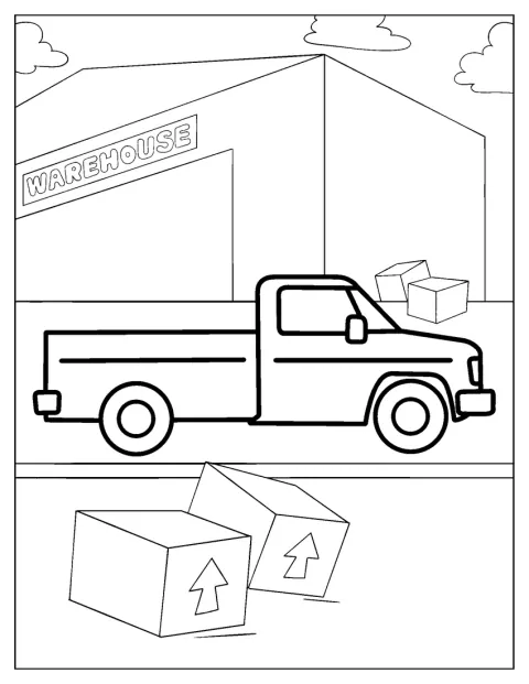 Easy Truck Coloring Page For Kids