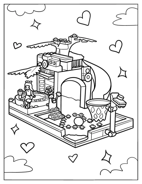 Isabella aus Lego Friends verbringt Zeit im Schwimmbad von Heartlake City.
