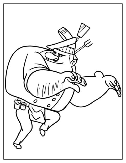 Gaston Gourmand avance discrètement, l’air sournois.