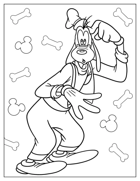 Goofy mira desconcertado, sin saber qué hacer.